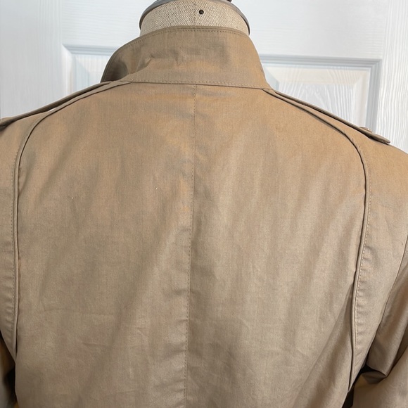 London fog rain coat trench khaki removable zipper fur lining 8 Petite 8P - Picture 12 of 16